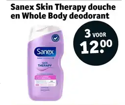 Kruidvat Sanex skin therapy douche en whole body deodorant aanbieding