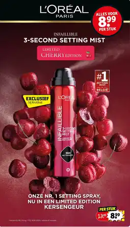 Kruidvat L'oreal paris infaillible 3 second setting mist aanbieding