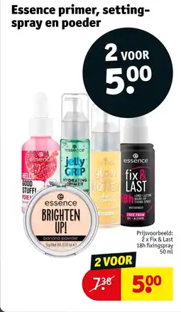 Kruidvat Essence primer setting spray en poeder aanbieding