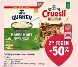 Delhaize Ontbijtgranen of havervlokken aanbieding