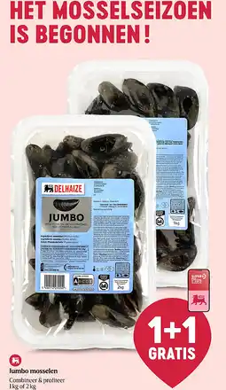 Delhaize Jumbo mosselen aanbieding