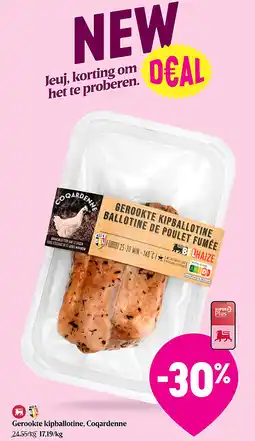 Delhaize Gerookte kipballotine, Coqardenne aanbieding