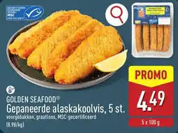 ALDI Golden seafood Gepaneerde alaskakoolvis aanbieding