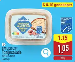ALDI Daylicious Tonijnsalade met 45% tonijn aanbieding