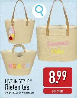ALDI Live in style rieten tas aanbieding