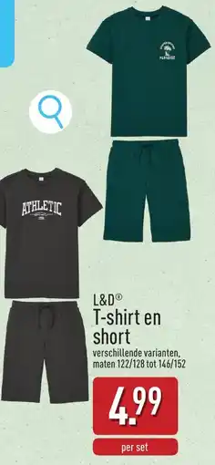 ALDI L&D T-shirt en short aanbieding