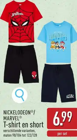 ALDI Nickelodeon/ marvel T-shirt en short aanbieding