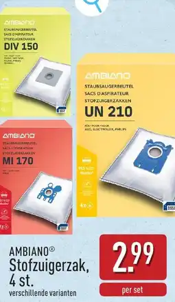 ALDI Ambiano Stofzuigerzak aanbieding