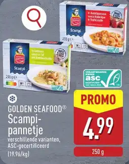 ALDI Golden seafood Scampi pannetje aanbieding