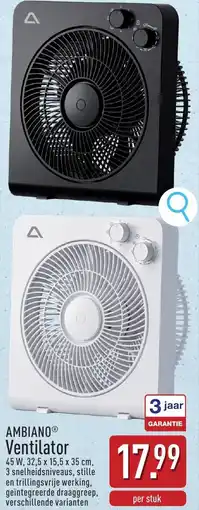 ALDI Ambiano ventilator aanbieding