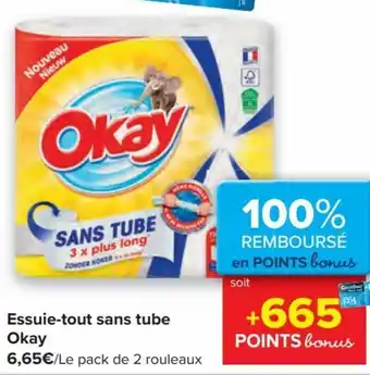 Carrefour Essuie-tout sans tube Okay aanbieding