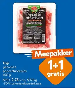 OKay Gigi gerookte pancettareepjes aanbieding