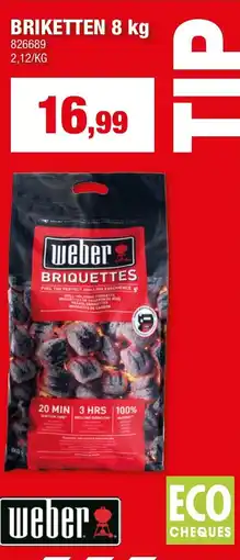 Hubo Weber Briketten aanbieding