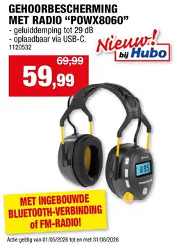 Hubo Powerplus Gehoorbescherming met Radio "POWX8060" aanbieding
