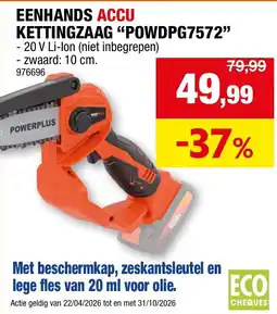 Hubo Powerplus Eenhands Accu Kettingzaag "POWDPG7572" aanbieding