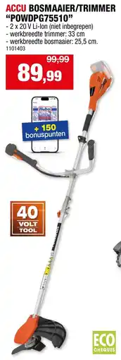 Hubo Powerplus Accu Bosmaaier/Trimmer "POWDPG75510" aanbieding