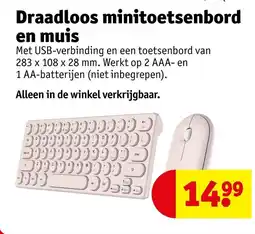 Kruidvat Draadloos minitoetsenbord en muis aanbieding