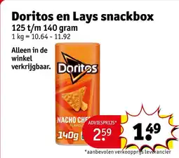 Kruidvat Doritos en lays snackbox aanbieding