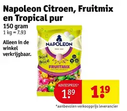 Kruidvat Napoleon citroen fruitmix en tropical pur aanbieding