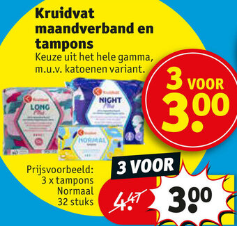 Kruidvat Maandverband en tampons aanbieding