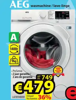 ElectroStock AEG wasmachine lave linge L6FB194BBW aanbieding