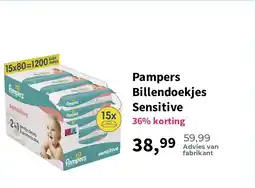 Plein.nl Pampers Billendoekjes Sensitive aanbieding