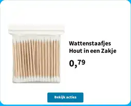 Plein.nl Wattenstaafjes hout in een zakje aanbieding