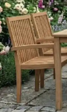 Van Cranenbroek Mobilier de Jardin en Teck Chaise Empilable Hardley aanbieding