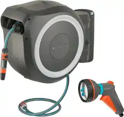Coolblue Gardena Wandslangenbox 25 RollUp M/L Wit + Gardena Classic Multifunctionele Broes aanbieding