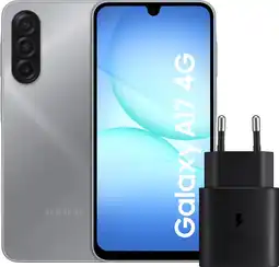 Coolblue amsung Galaxy A17 128GB Blauw 4G + Samsung Oplader 25 Watt Zwart aanbieding