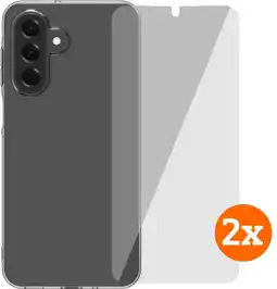 Coolblue BlueBuilt Samsung Galaxy A17 4G/5G Back Cover Transparant + Screenprotector Glas Duo Pack aanbieding