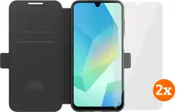 Coolblue BlueBuilt Samsung Galaxy A17 4G/5G Book Case Zwart + Screenprotector Glas Duo Pack aanbieding