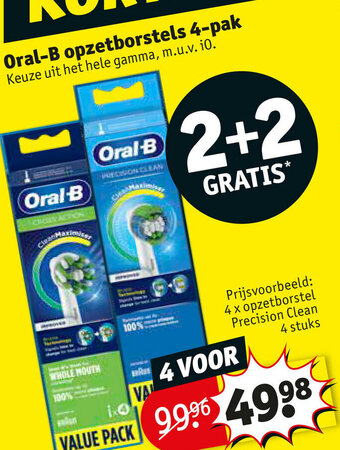Kruidvat Oral-B opzetborstels 4-pak aanbieding
