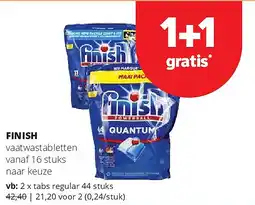 Spar FINISH vaatwastabletten vanaf 16 stuks aanbieding