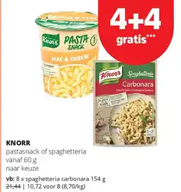Spar KNORR pastasnack of spaghetteria vanaf aanbieding