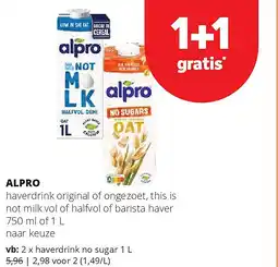 Spar ALPRO haverdrink no sugar aanbieding