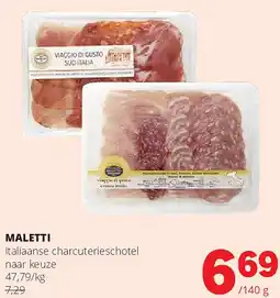 Spar MALETTI Italiaanse charcuterieschotel naar keuze aanbieding