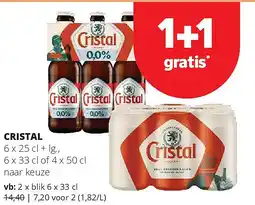 Spar CRISTAL + lg., 6 x 33 cl of 4 x 50 cl aanbieding