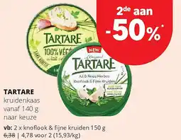 Spar TARTARE kruidenkaas vanaf aanbieding
