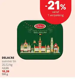 Spar DELACRE summer tin aanbieding