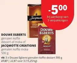 Spar Douwe Egberts gemalen koffie dessert aanbieding
