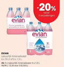 Spar EVIAN natuurlijk mineraalwater aanbieding