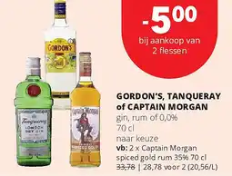 Spar GORDON’S, TANQUERAY of CAPTAIN MORGAN aanbieding
