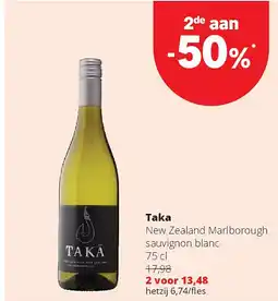 Spar Taka New Zealand Marlborough sauvignon blanc aanbieding