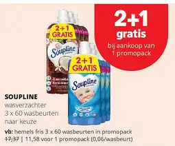 Spar SOUPLINE wasverzachter 3 x 60 wasbeurten naar keuze aanbieding