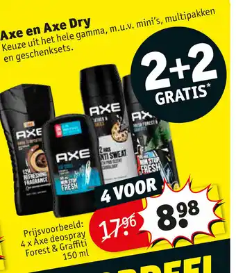 Kruidvat Axe en Axe Dry 150ml aanbieding