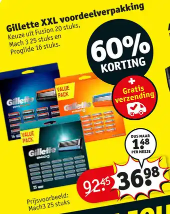 Kruidvat Gillette XXL voordeelverpakking aanbieding