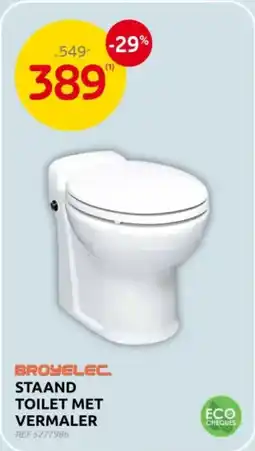 Brico Broyelec staand toilet met vermaler aanbieding