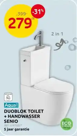 Brico Aquavive duoblok toilet + handwasser senio aanbieding