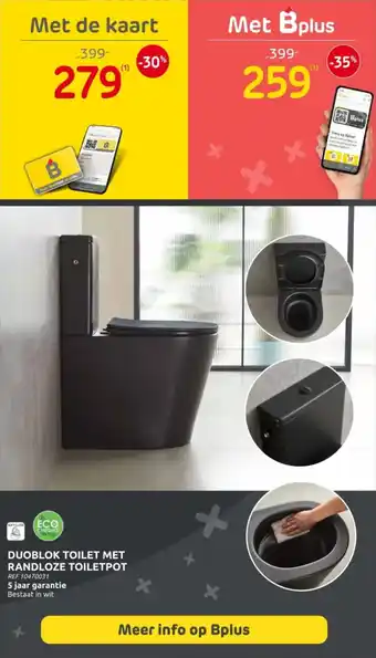 Duoblok toilet met randloze toiletpot
